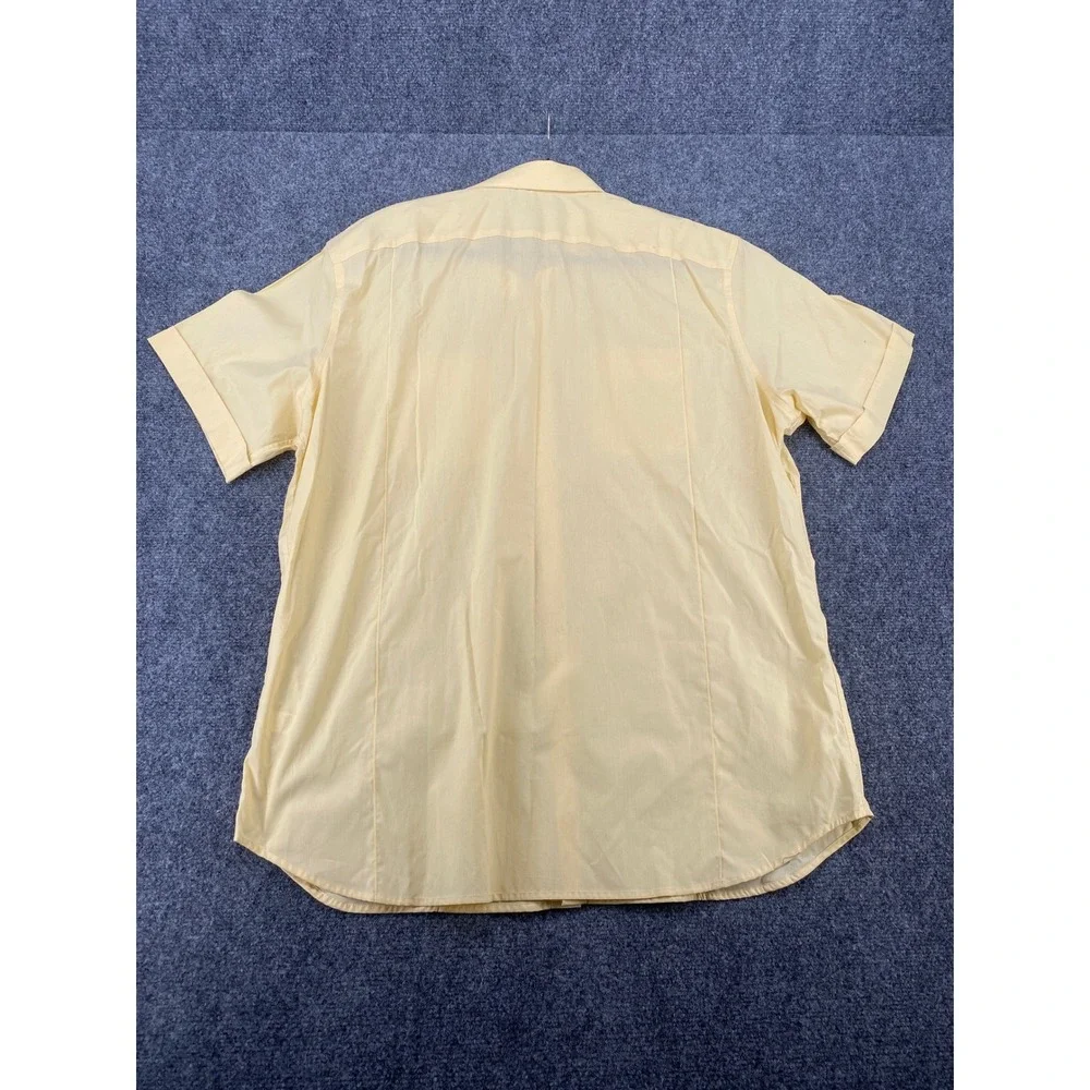 Banana Republic Shirt Mens XL Yellow Micro Stripe Short Sleeve Button Down New